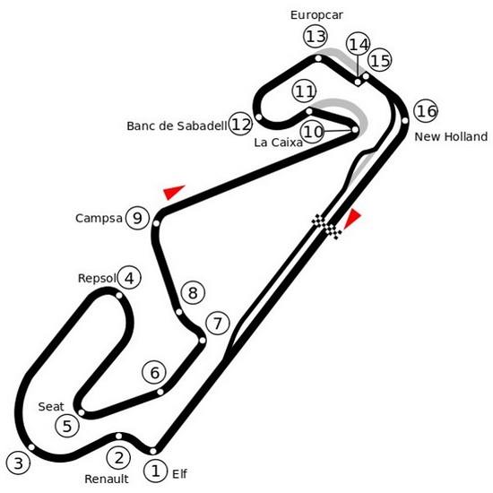 Streckenführung Circuit Catalunya in Spanien